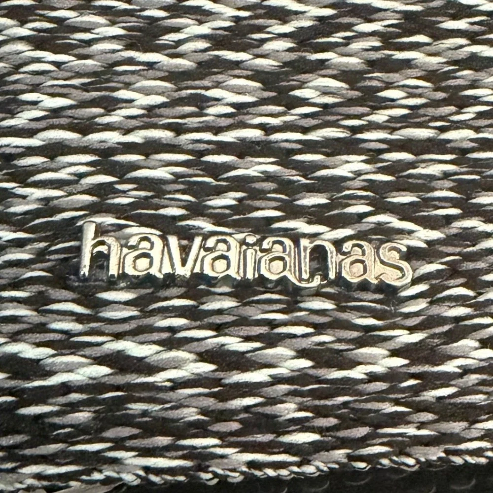 NEW Havaianas You Malta Flip Flops Sandals Slides Size 11 - 12W Black Blue Sky